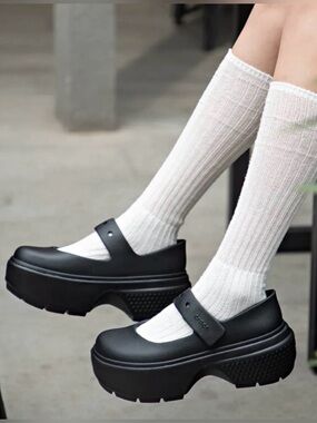 Crocs Stomp Mary Jane Platform Clogs Chunky Goth Emo Grunge Women's 8